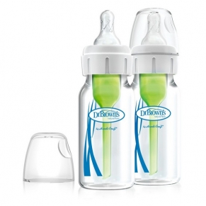 Dr. Brown's Natural Flow Options+ Narrow - Стъклено шише 2бр. 120 ml Dr. Brown's Natural Flow Options+ Narrow - Стъклено шише 2бр. 120 ml